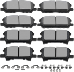 D996 D1005 8pcs Ceramic Front Rear Brake Pads With Clips Fit For Lexus RX330 2004-2006,For RX350 2007-2009,For RX400h 2006-2008,For Toyota Highlander 2006-2007