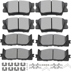 D1212, D1222 Ceramic Front Rear Disc Brake Pad Set Compatible With 2007-2017 TOYOTA Camry, 2008-2018 TOYOTA Avalon, 2013-2018 LEXUS ES300h, 2007-2018 LEXUS ES350