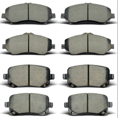 D1273 D1326 8pcs Front & Rear Ceramic Brake Pads Kits 08-12 For Chrysler Town & Country, 08-12 For Dodge Grand Caravan, 09-13 For Dodge Journey, 12 For Ram C/V, 09-12 For Volkswagen Routan