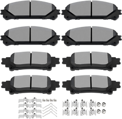 D1324 D1391 Front & Rear Ceramic Brake Pads Kits 8pcs fit For 2010-2015 For Lexus RX350, 2010-2015 For Lexus RX450h, 2014-2019 For Toyota For Highlander, 2011-2019 For Toyota For Sienna