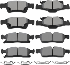 D1455 D1498 8pcs Ceramic Front Rear Brake Pads With Clips Fit For 2011-2020 For Dodge Durango,2011-2018 For Jeep Grand Cherokee