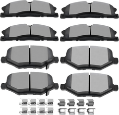 AUTOMUTO D1611 & D1612 Ceramic Brake Pads Kits, Front Rear 8pcs Brake Pads Set fit For Ford Explorer,Flex,Police Interceptor Sedan/Utility,Special Service Police Sedan,Taurus,For Lincoln MKS,MKT