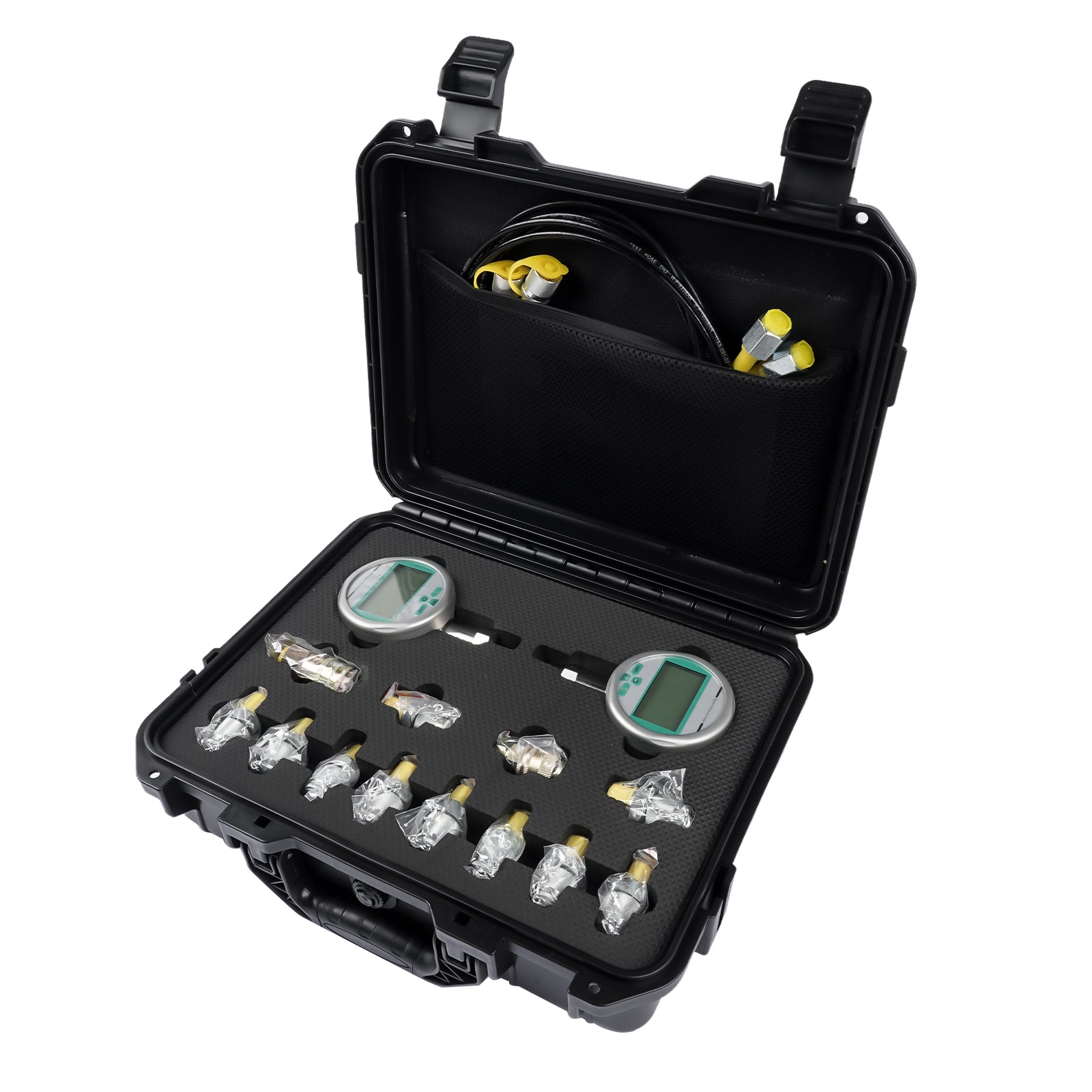 80M Digital Hydraulic Pressure Test Kit Gauge Coupling Hose with Case for Excavator