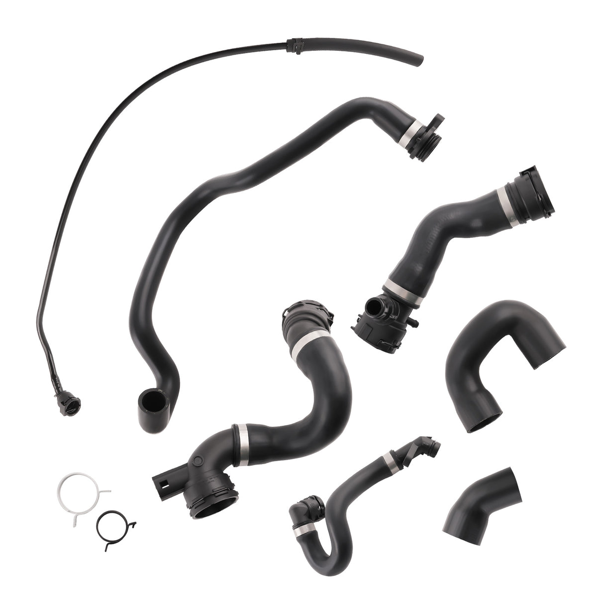Radiator Coolant Water Hose Pipe Kit 7 Hoses Fit For BMW 128i 2008-2013 Fit For BMW 328i Convertible 2012-2013 17127564480, 11537516414, 11537545665
