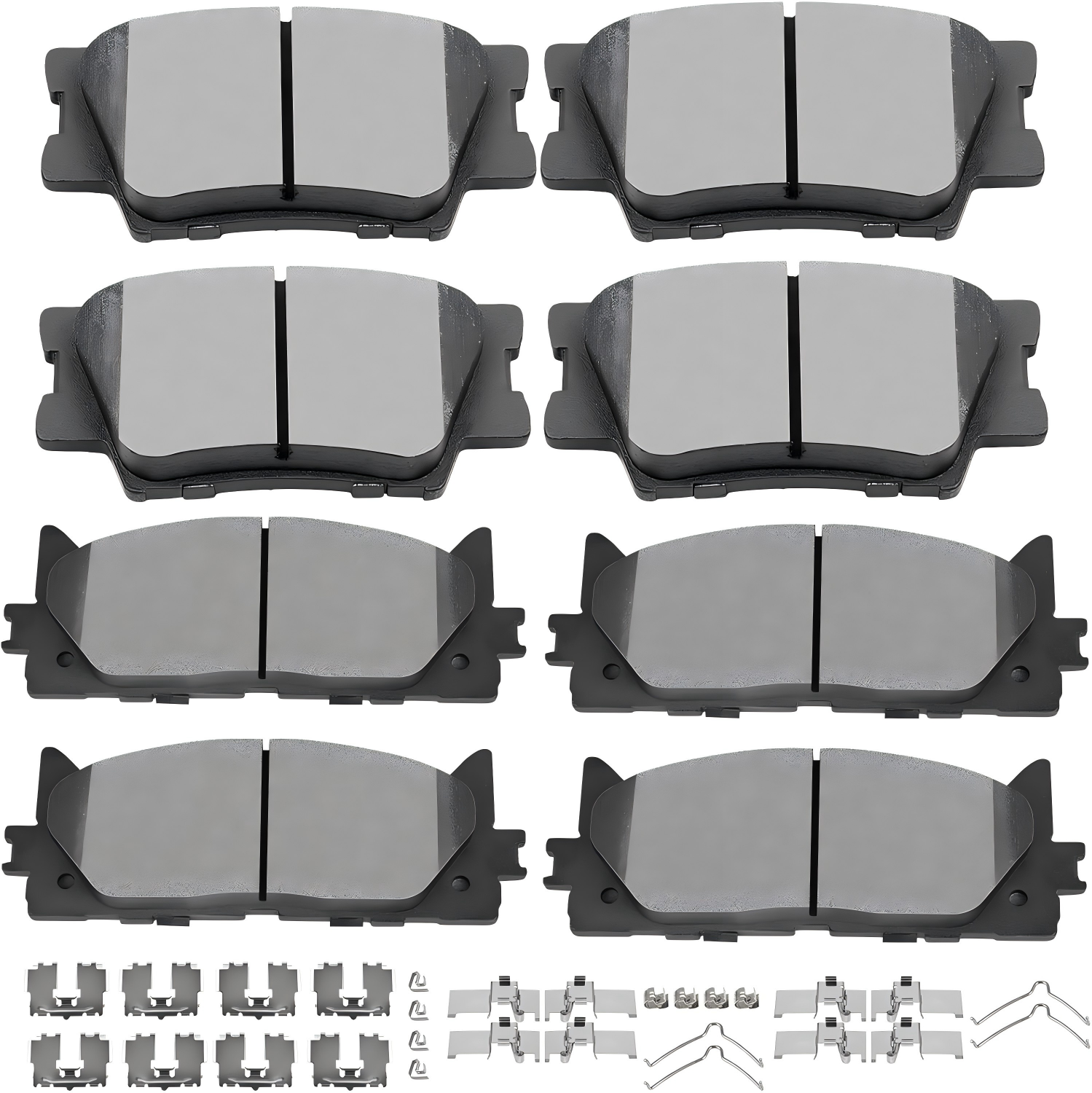D1212, D1222 Ceramic Front Rear Disc Brake Pad Set Compatible With 2007-2017 TOYOTA Camry, 2008-2018 TOYOTA Avalon, 2013-2018 LEXUS ES300h, 2007-2018 LEXUS ES350