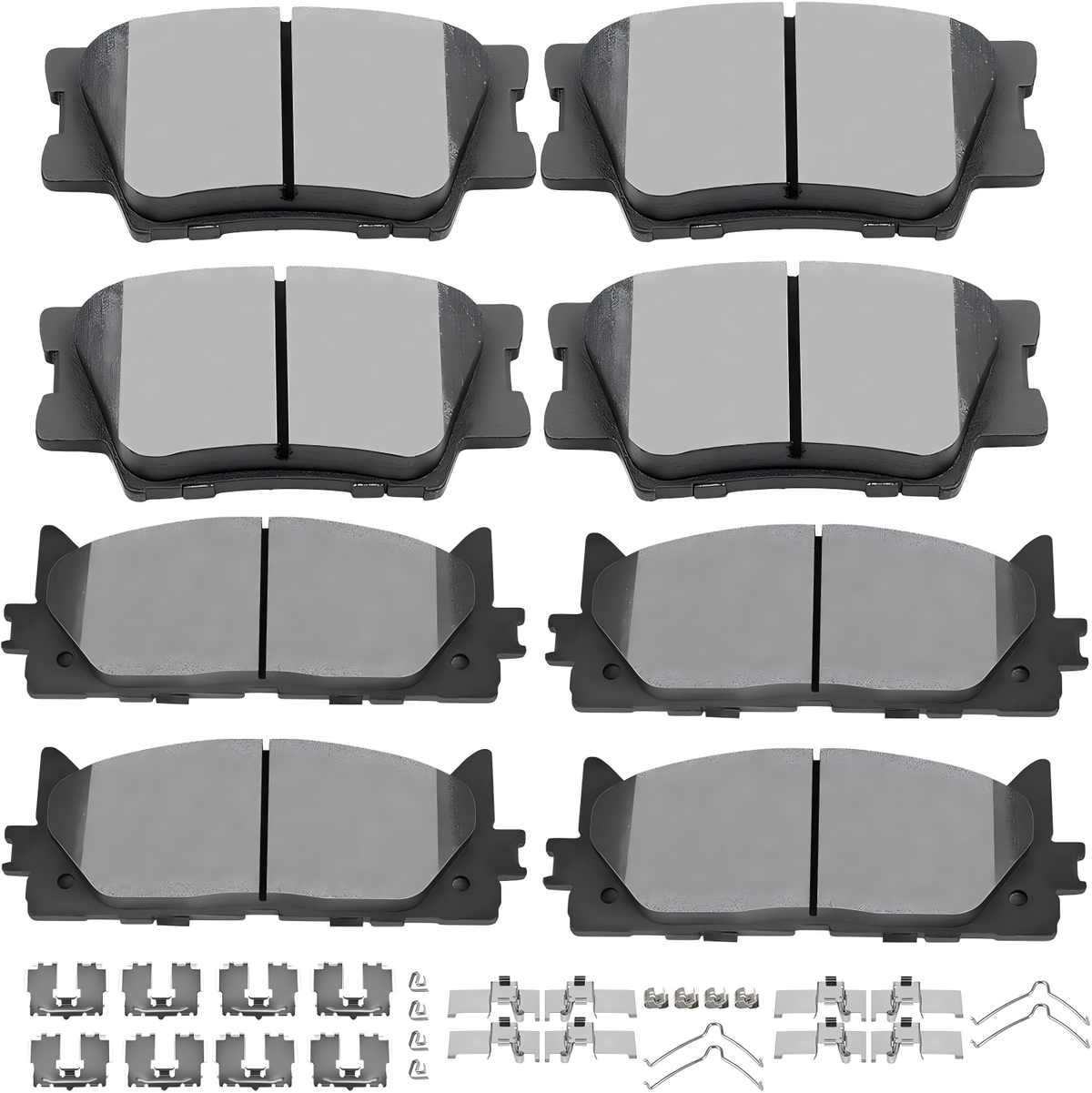 D1212, D1222 Ceramic Front Rear Disc Brake Pad Set Compatible With 2007-2017 TOYOTA Camry, 2008-2018 TOYOTA Avalon, 2013-2018 LEXUS ES300h, 2007-2018 LEXUS ES350