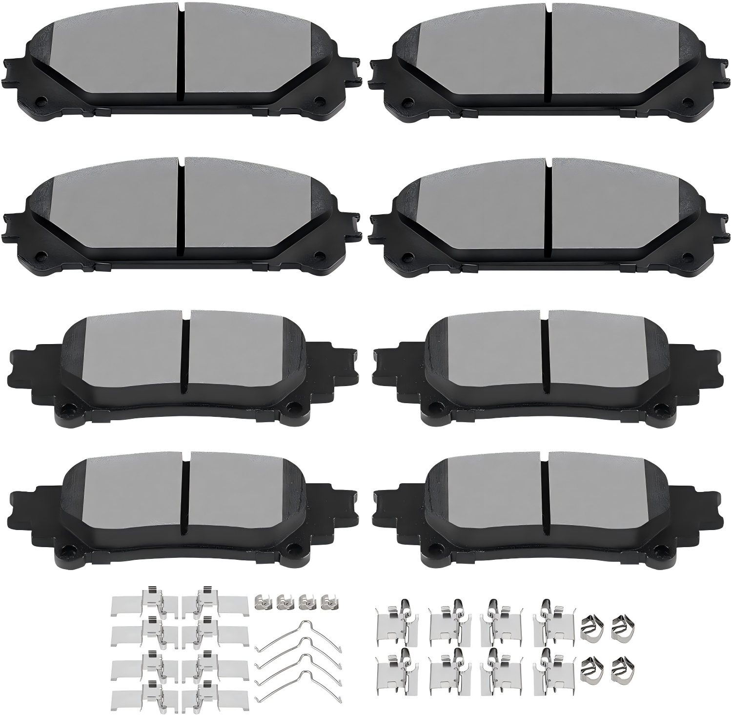 D1324 D1391 Front & Rear Ceramic Brake Pads Kits 8pcs fit For 2010-2015 For Lexus RX350, 2010-2015 For Lexus RX450h, 2014-2019 For Toyota For Highlander, 2011-2019 For Toyota For Sienna