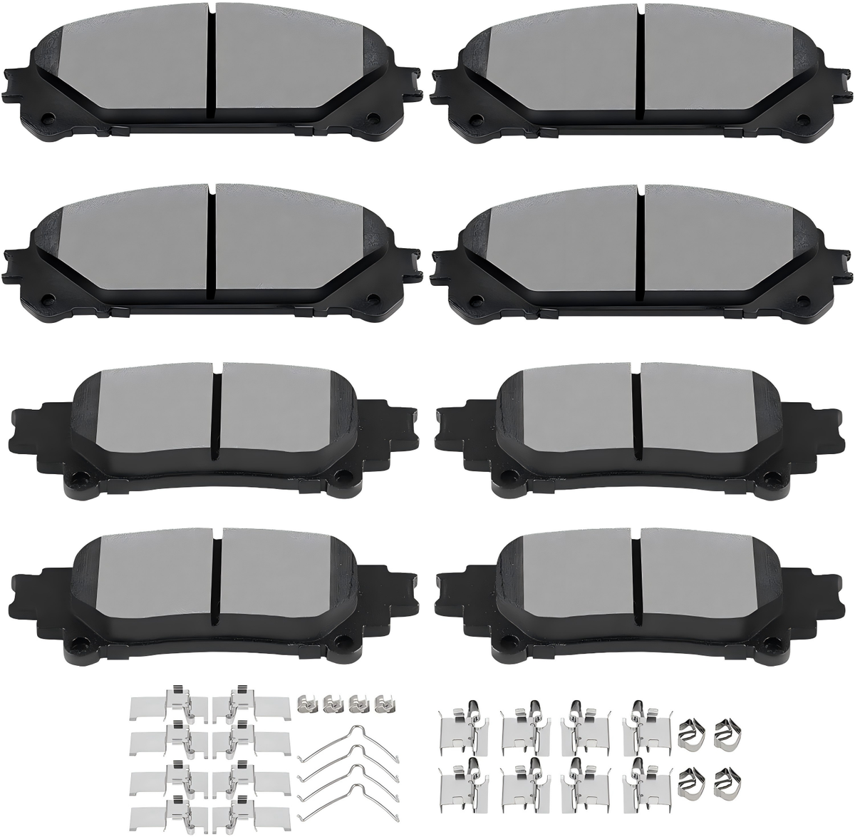 D1324 D1391 Front & Rear Ceramic Brake Pads Kits 8pcs fit For 2010-2015 For Lexus RX350, 2010-2015 For Lexus RX450h, 2014-2019 For Toyota For Highlander, 2011-2019 For Toyota For Sienna