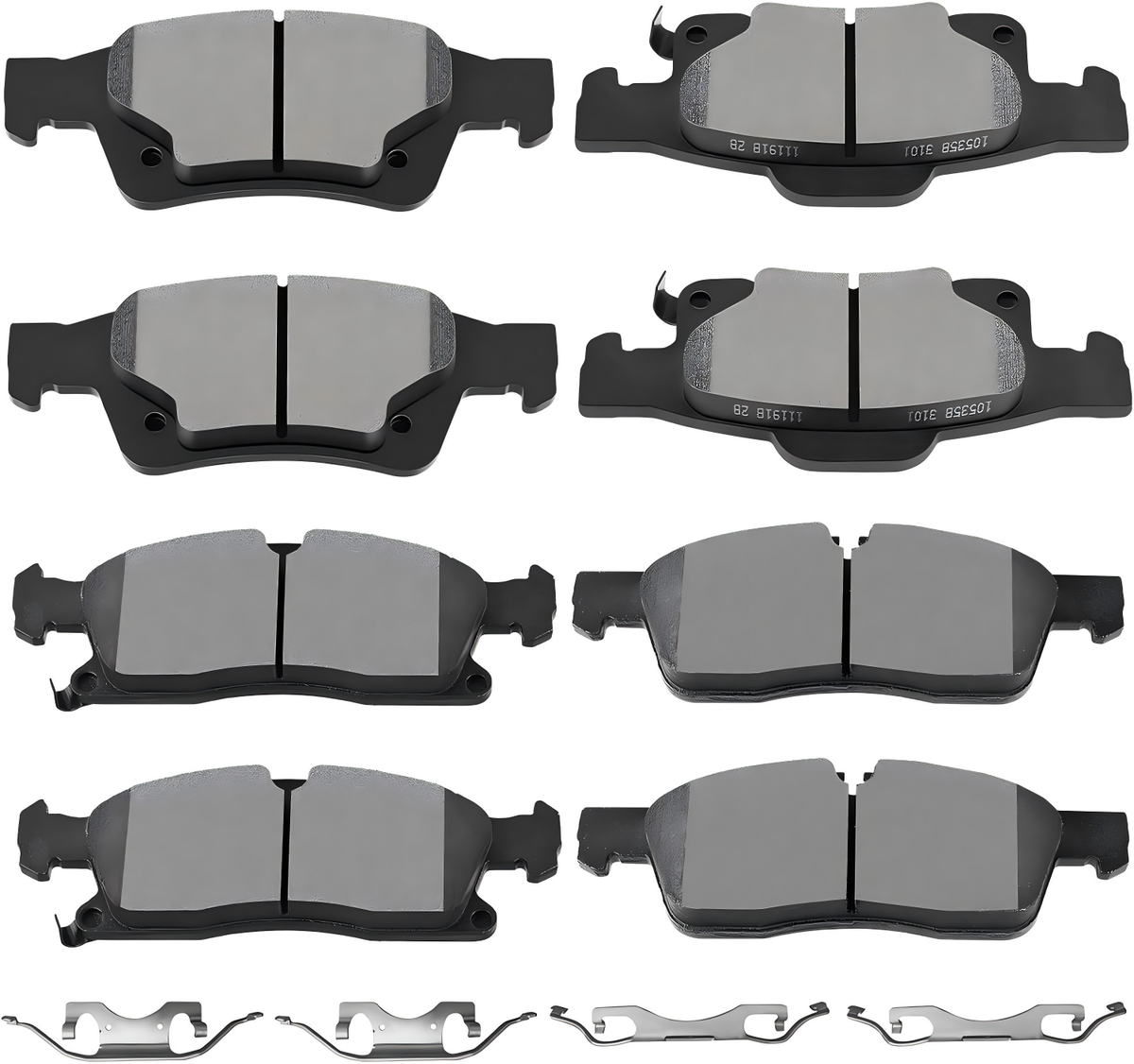 AUTOMUTO D1455 & D1498 Brake Pads Kits, Front Rear 8pcs Disc Brake Pads Set For 2011-2018 For Dodge Durango, 2011-2019 For Jeep Grand Cherokee