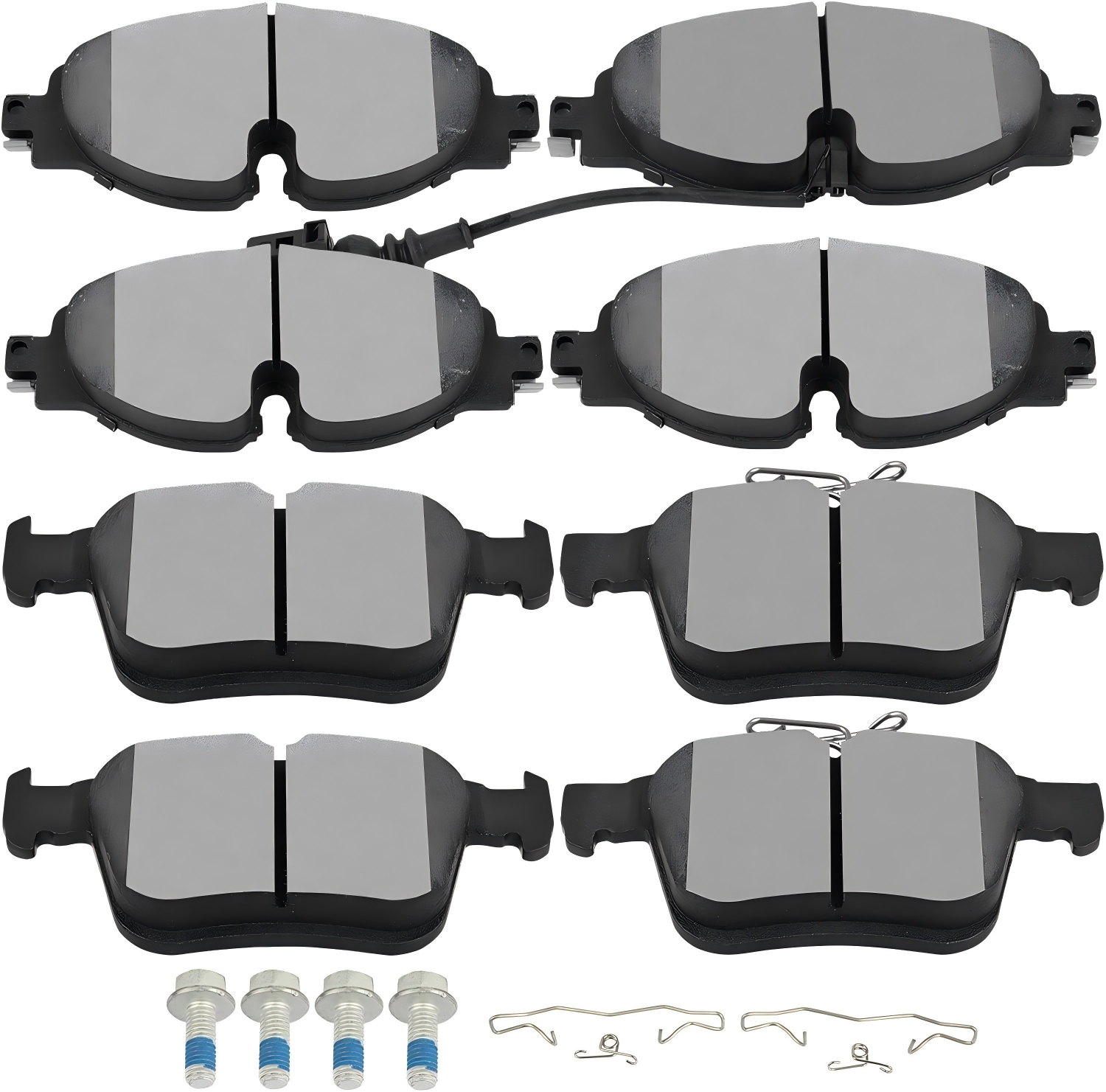 SCITOO D1760 D1761 Ceramic Brake Pads Sets Front & Rear w/Hardware Replacement For Audi For A3 15-16,For Audi For A3 Quattro 15-16,For Audi For TT Quattro 16-18,For VW For Jetta 19-21