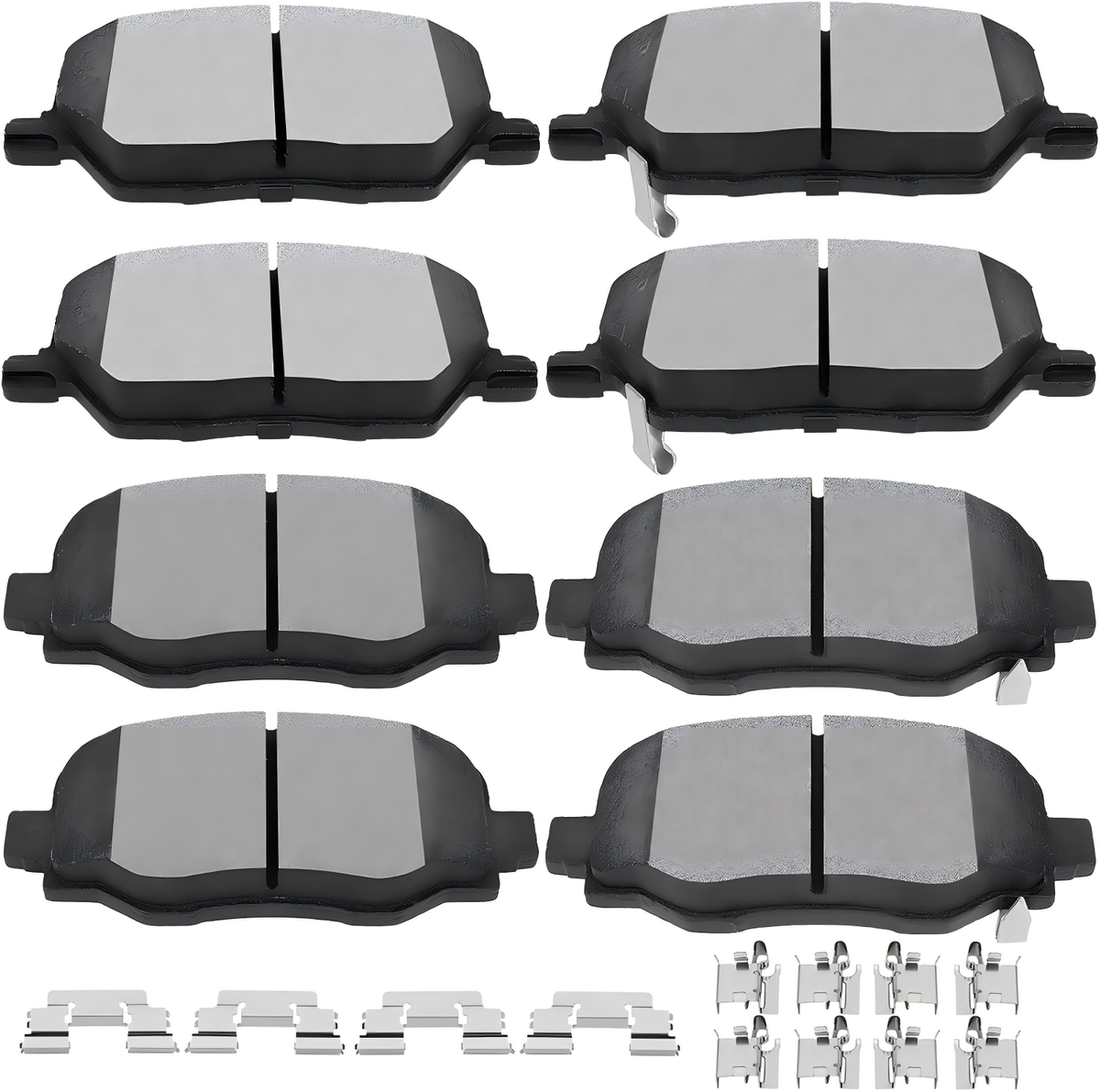 D1811 D1809 Front Rear Ceramic Brake Pads Set Fit For 2016-2018 Fiat 500X, For 2016-2020 Jeep Compass, For 2015-2019 Jeep Renegade (8 pcs)