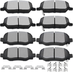 D1811 D1809 Front Rear Ceramic Brake Pads Set Fit For 2016-2018 Fiat 500X, For 2016-2020 Jeep Compass, For 2015-2019 Jeep Renegade (8 pcs)